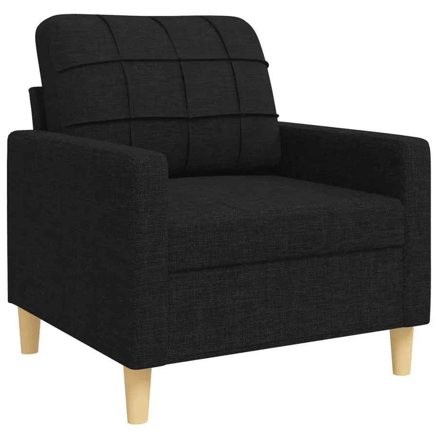 Ensemble de canapés 3 pcs noir tissu - 4