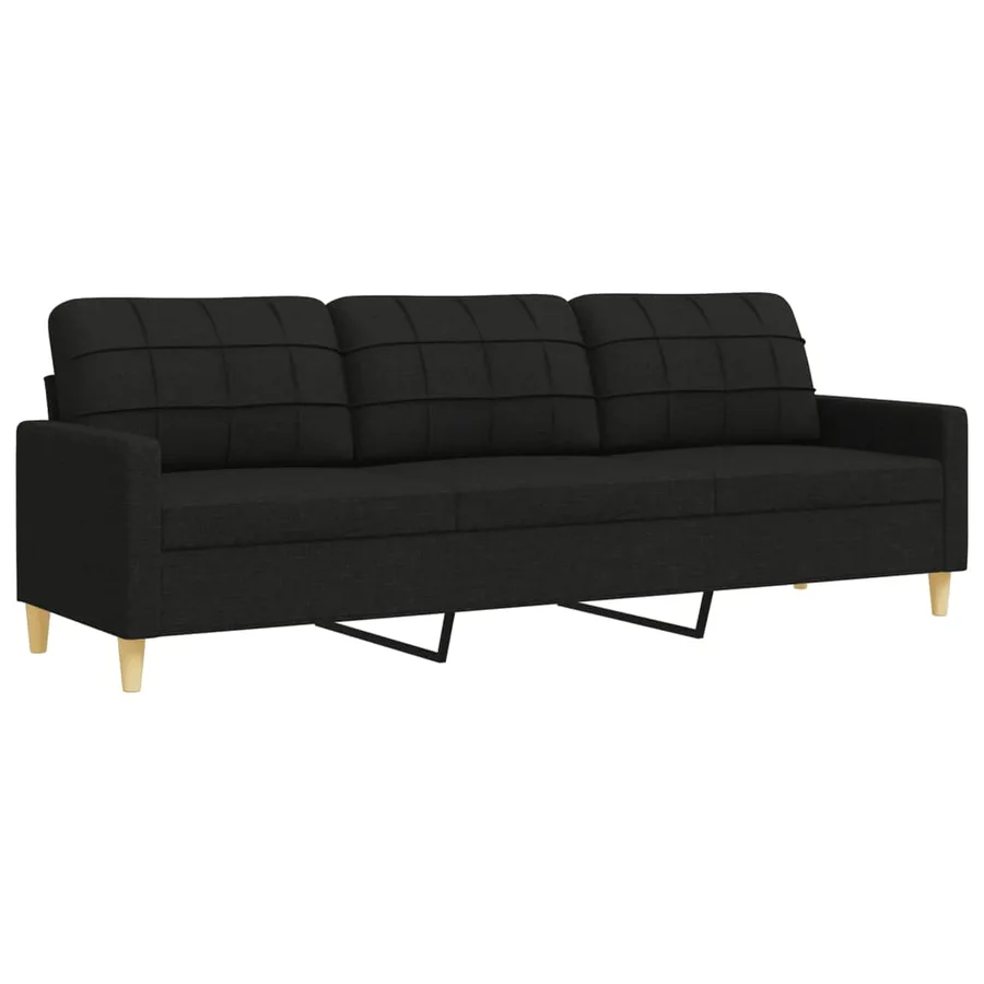 Ensemble de canapés 3 pcs noir tissu - 6