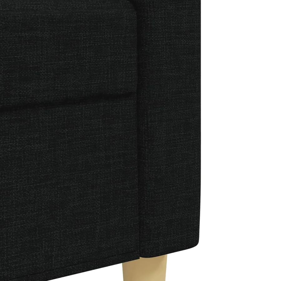 Ensemble de canapés 3 pcs noir tissu - 7