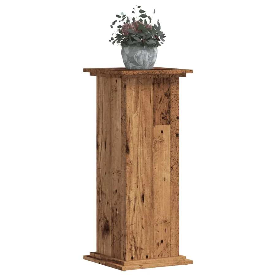 Support pour plantes vieux bois 33x33x80 cm bois d'ingénierie - 7