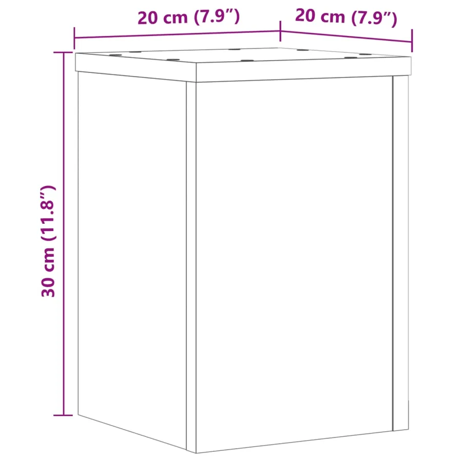 Supports pour plantes 2 pcs chêne marron bois d'ingénierie - 10