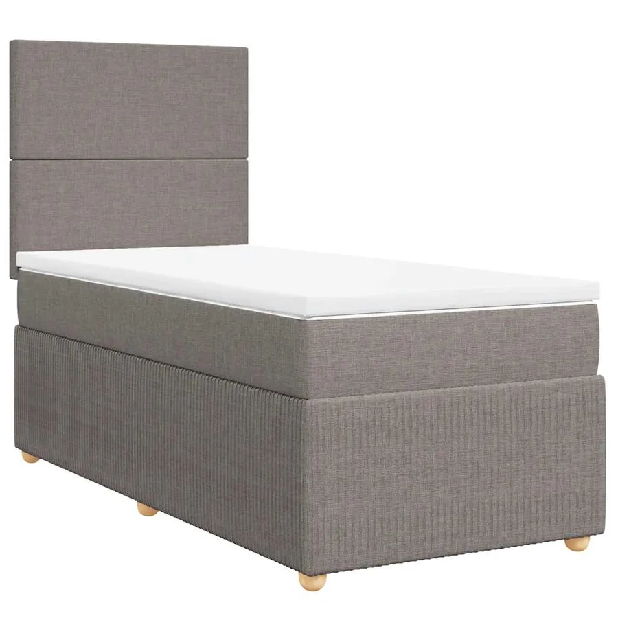 Sommier à lattes de lit avec matelas Taupe 90x190 cm Tissu - 3