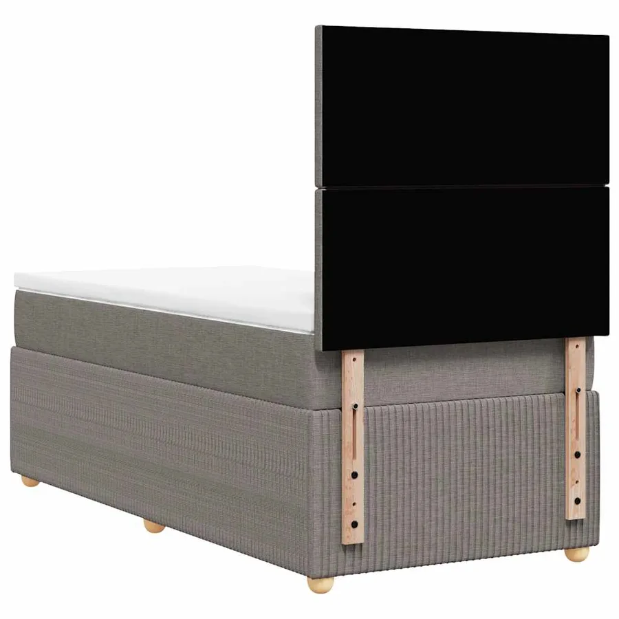 Sommier à lattes de lit avec matelas Taupe 90x190 cm Tissu - 8