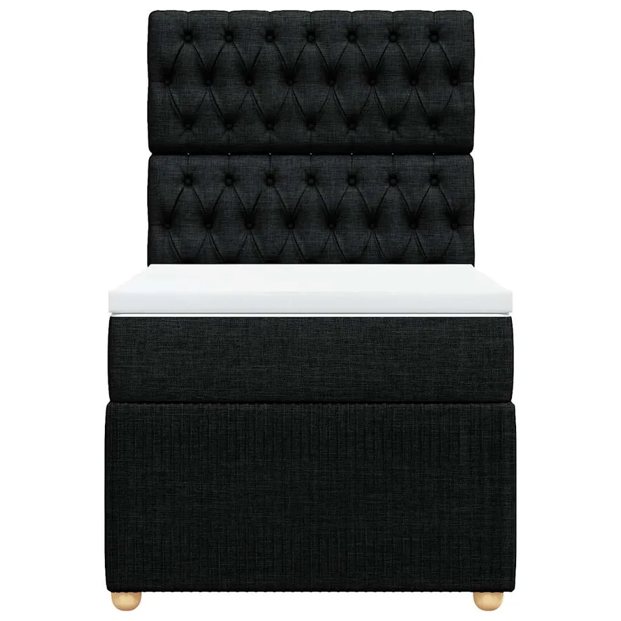 Sommier à lattes de lit avec matelas Noir 90x190 cm Tissu - 6
