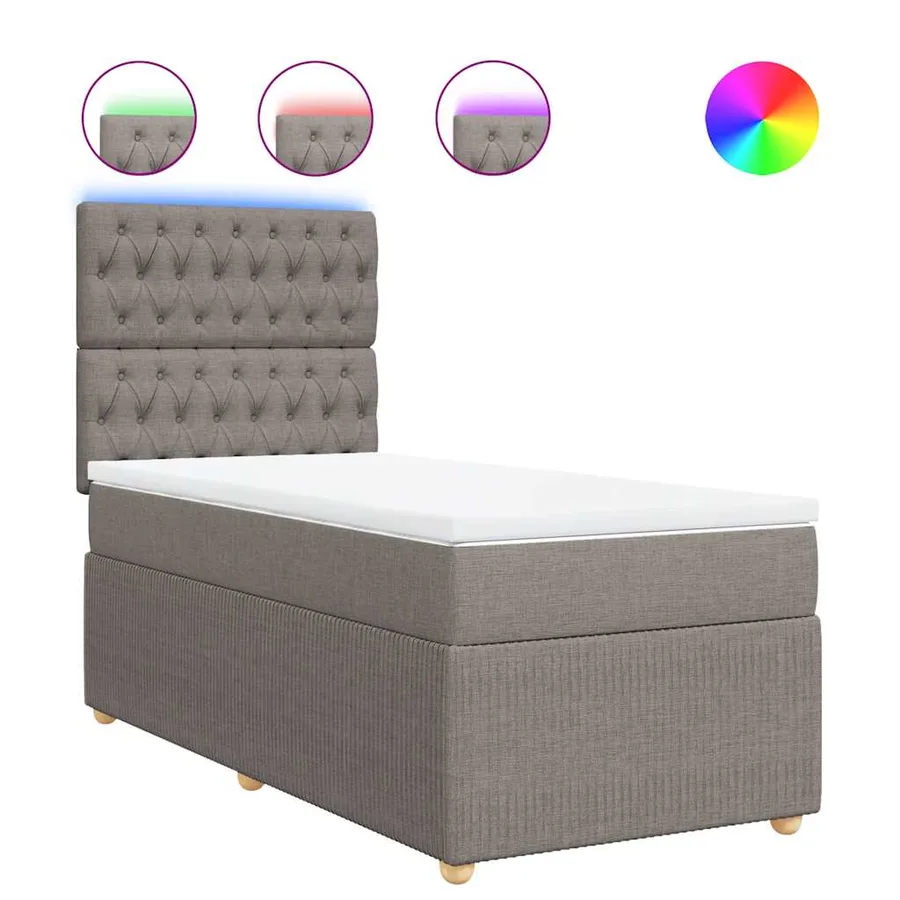 Sommier à lattes de lit avec matelas Taupe 90x190 cm Tissu - 2