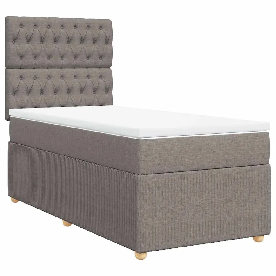 Sommier à lattes de lit avec matelas Taupe 90x190 cm Tissu - 3