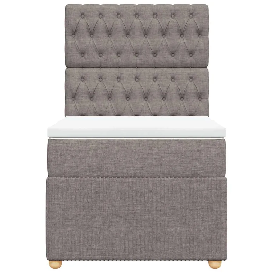 Sommier à lattes de lit avec matelas Taupe 90x190 cm Tissu - 6