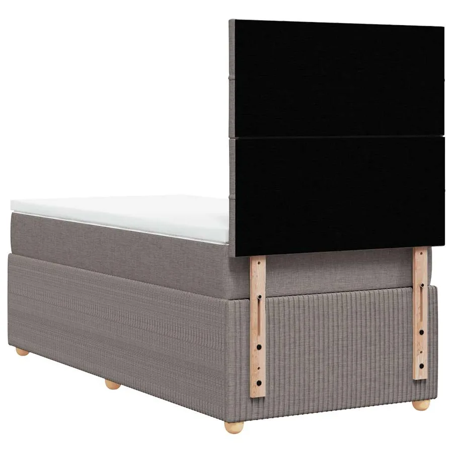 Sommier à lattes de lit avec matelas Taupe 90x190 cm Tissu - 8
