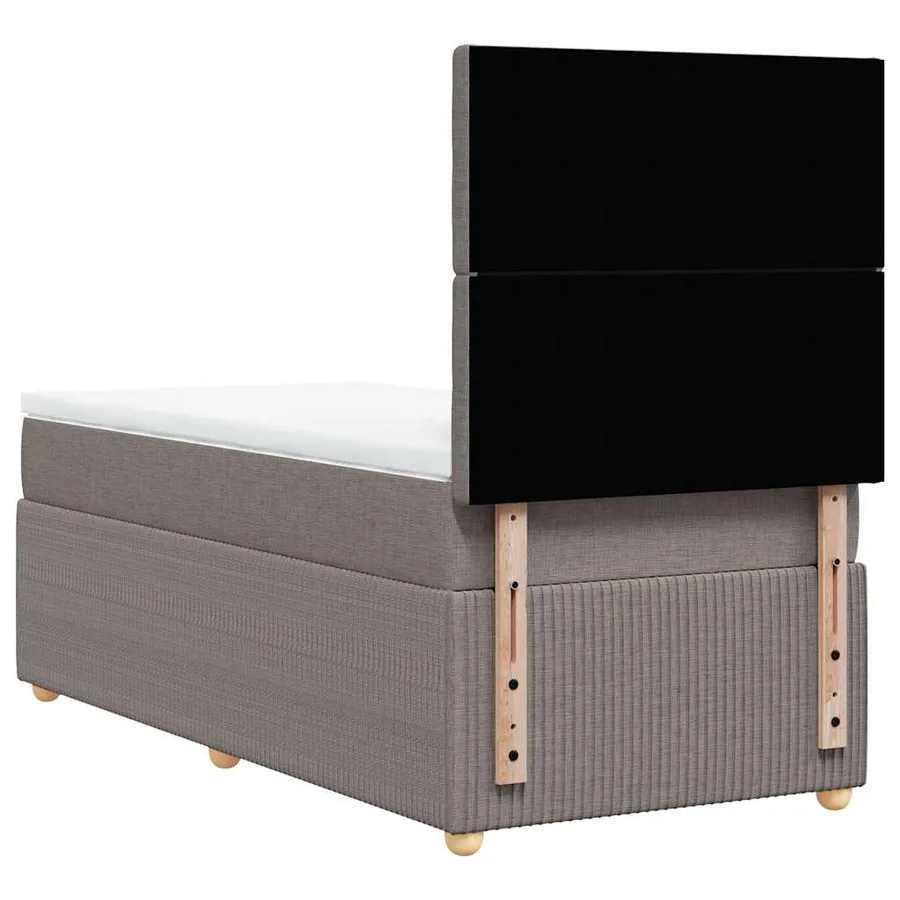 Sommier à lattes de lit avec matelas Taupe 90x190 cm Tissu - 8