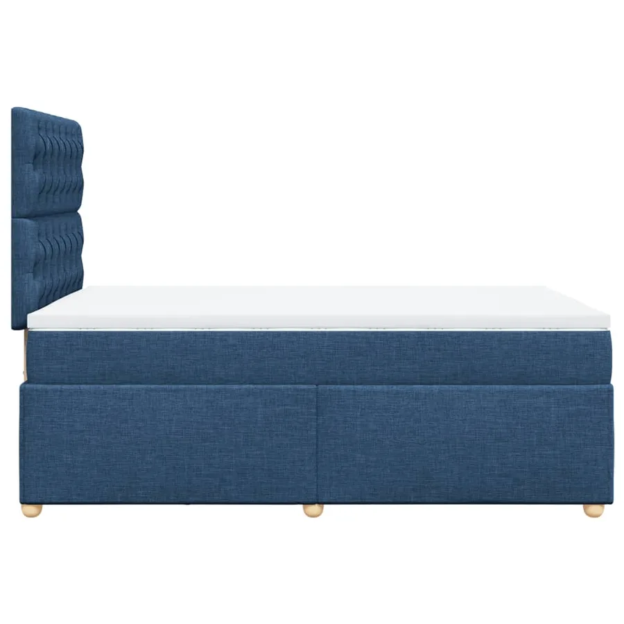 Sommier à lattes de lit avec matelas Bleu 120x200 cm Tissu - 7