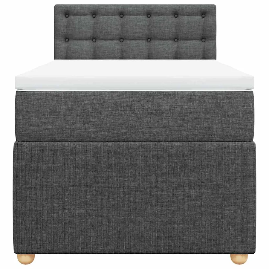 Sommier à lattes de lit et matelas Gris foncé 90x190 cm Tissu - 6