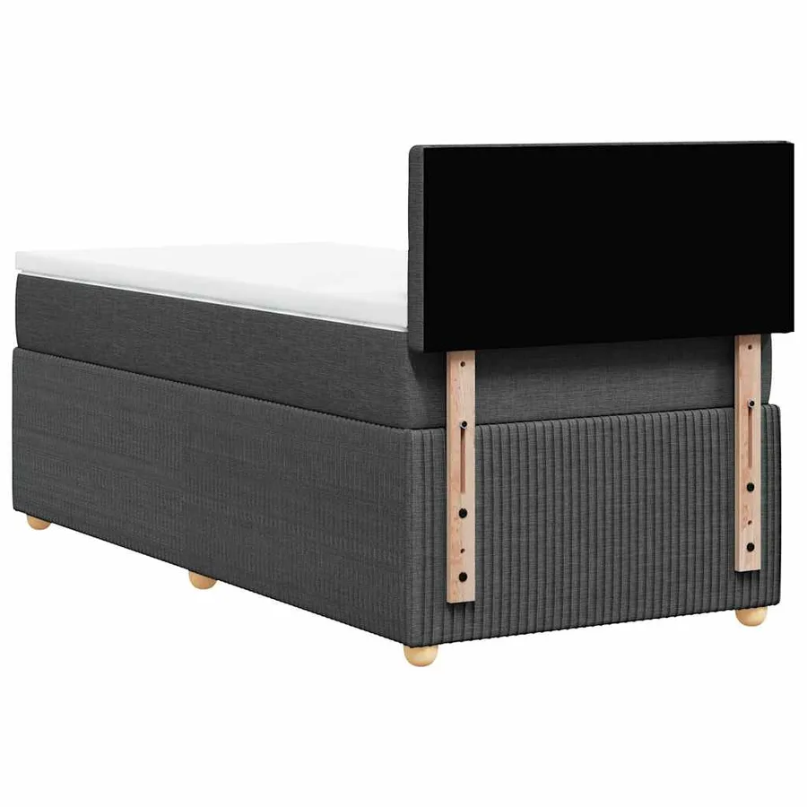 Sommier à lattes de lit et matelas Gris foncé 90x190 cm Tissu - 8