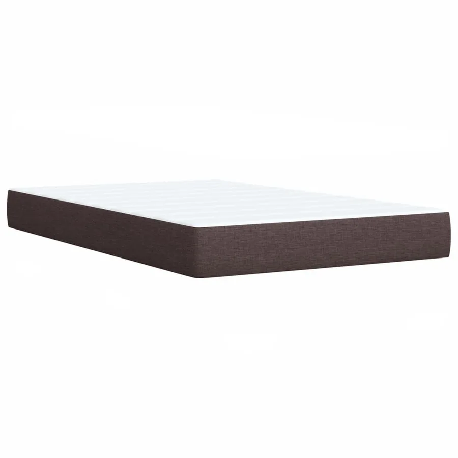 Sommier à lattes de lit et matelas marron foncé 120x190cm tissu - 11