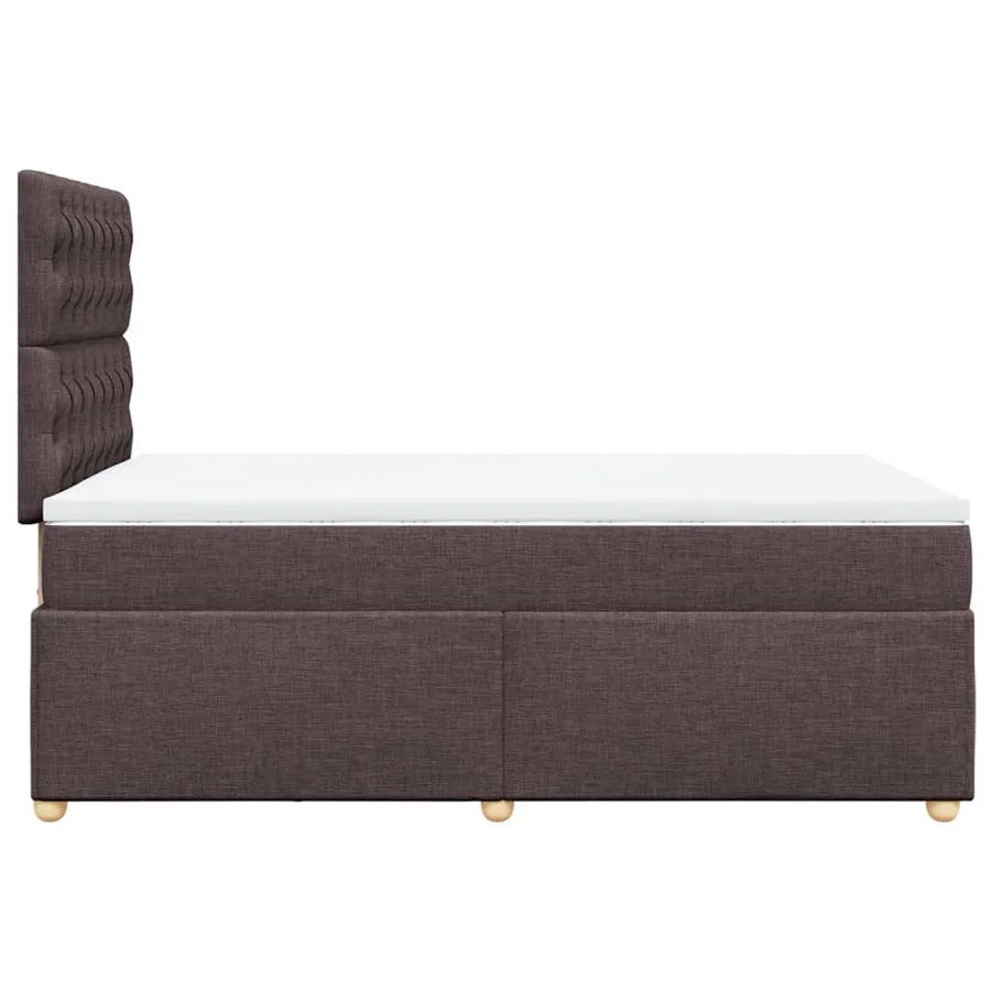 Sommier à lattes de lit et matelas marron foncé 120x190cm tissu - 7