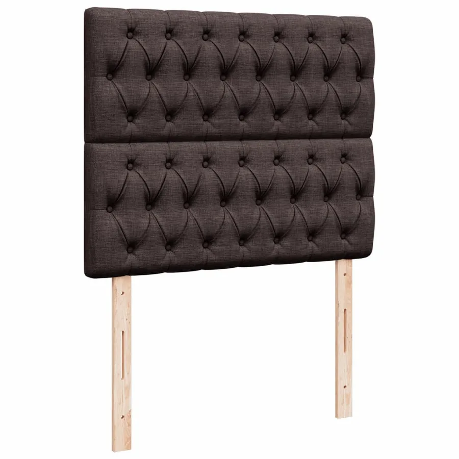Sommier à lattes de lit et matelas marron foncé 120x190cm tissu - 9