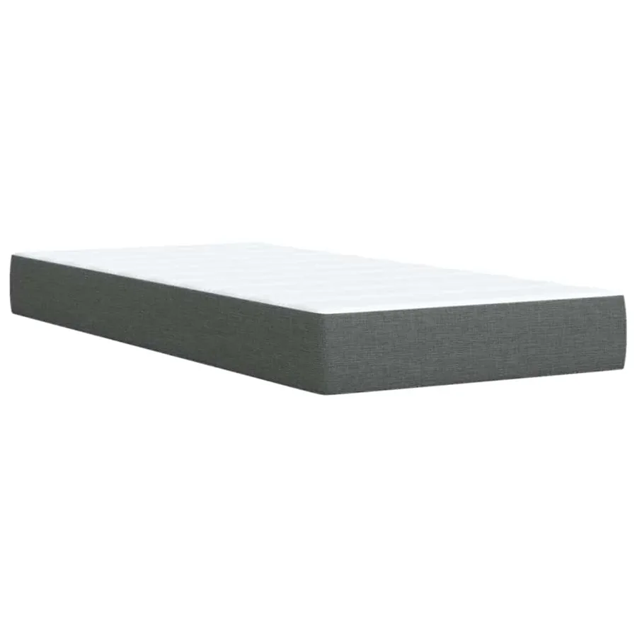 Sommier à lattes de lit et matelas Gris foncé 90x190 cm Tissu - 10