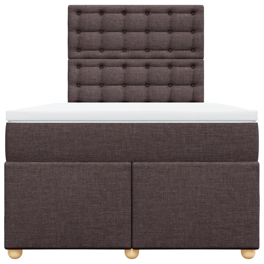 Sommier à lattes de lit et matelas marron foncé 120x190cm tissu - 6