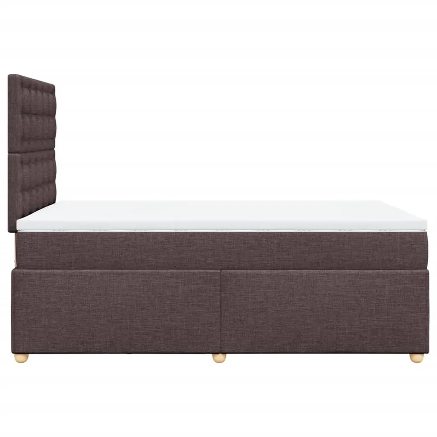 Sommier à lattes de lit et matelas marron foncé 120x190cm tissu - 7