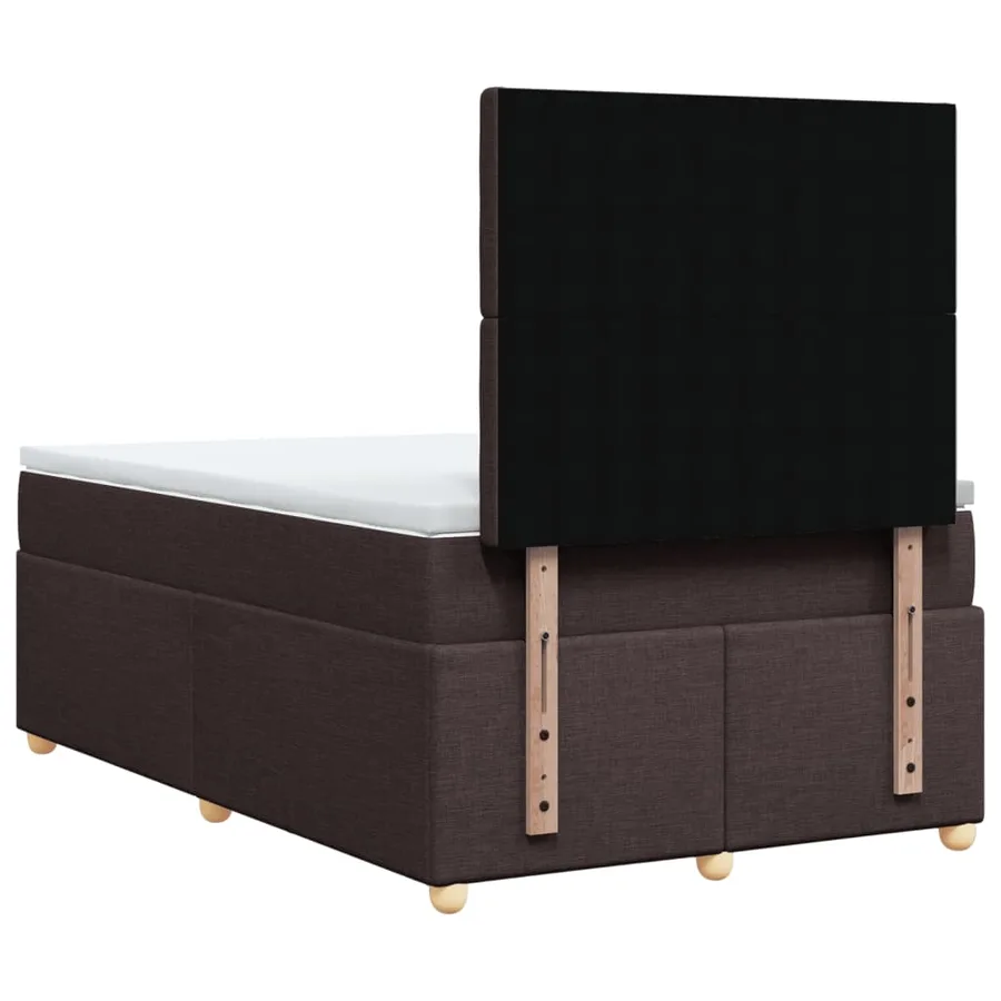 Sommier à lattes de lit et matelas marron foncé 120x190cm tissu - 8