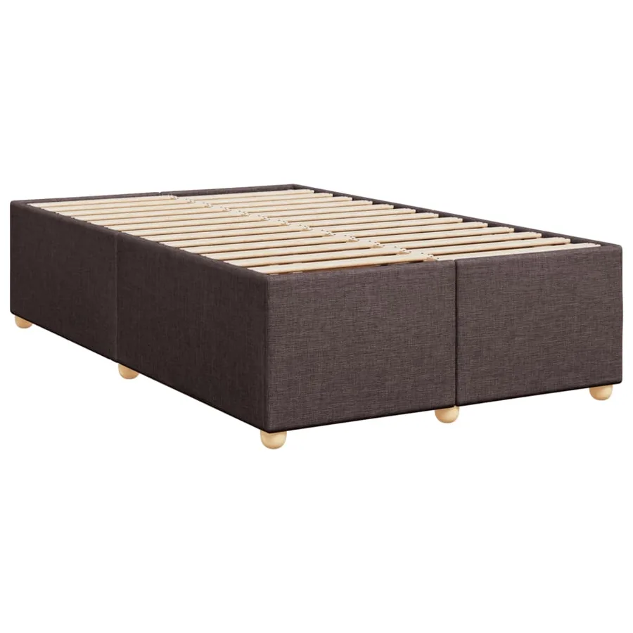 Sommier à lattes de lit et matelas marron foncé 120x190cm tissu - 10