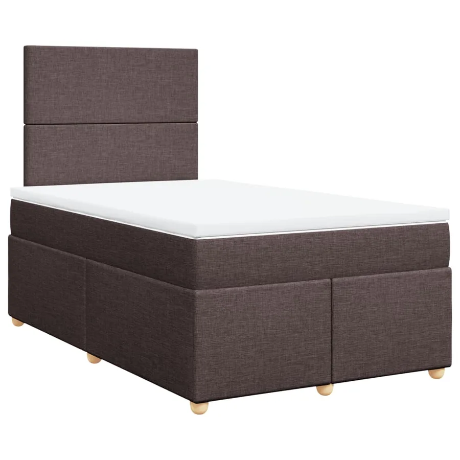 Sommier à lattes de lit et matelas marron foncé 120x190cm tissu - 3
