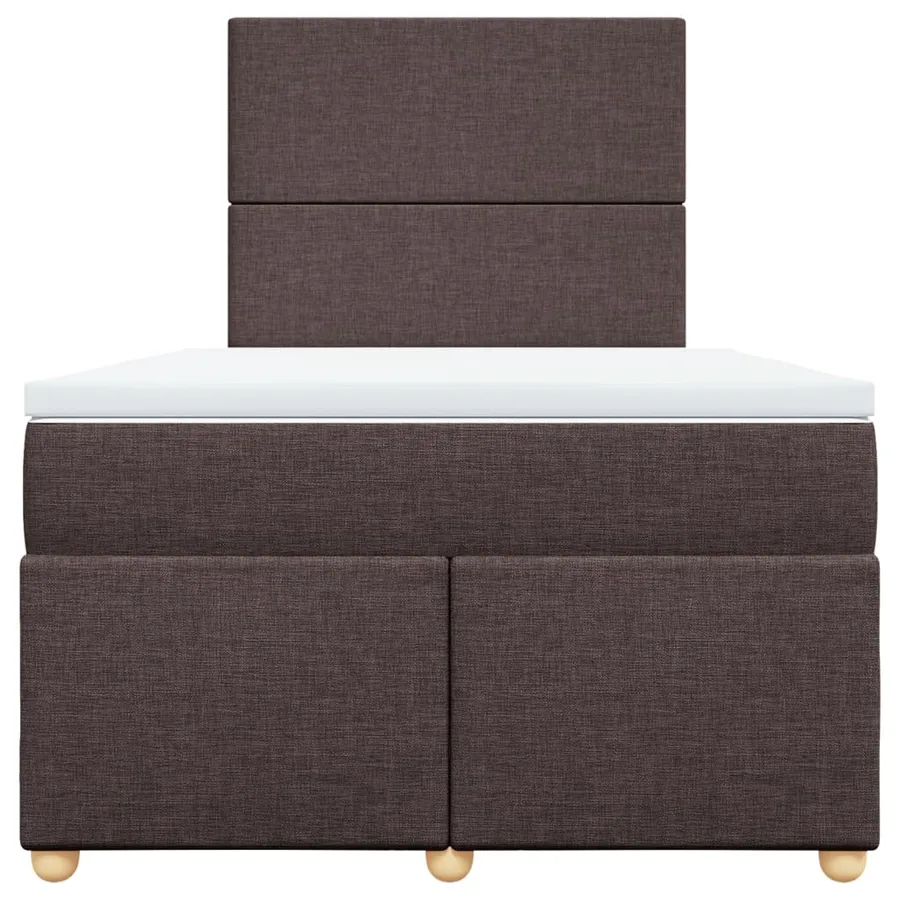 Sommier à lattes de lit et matelas marron foncé 120x190cm tissu - 6