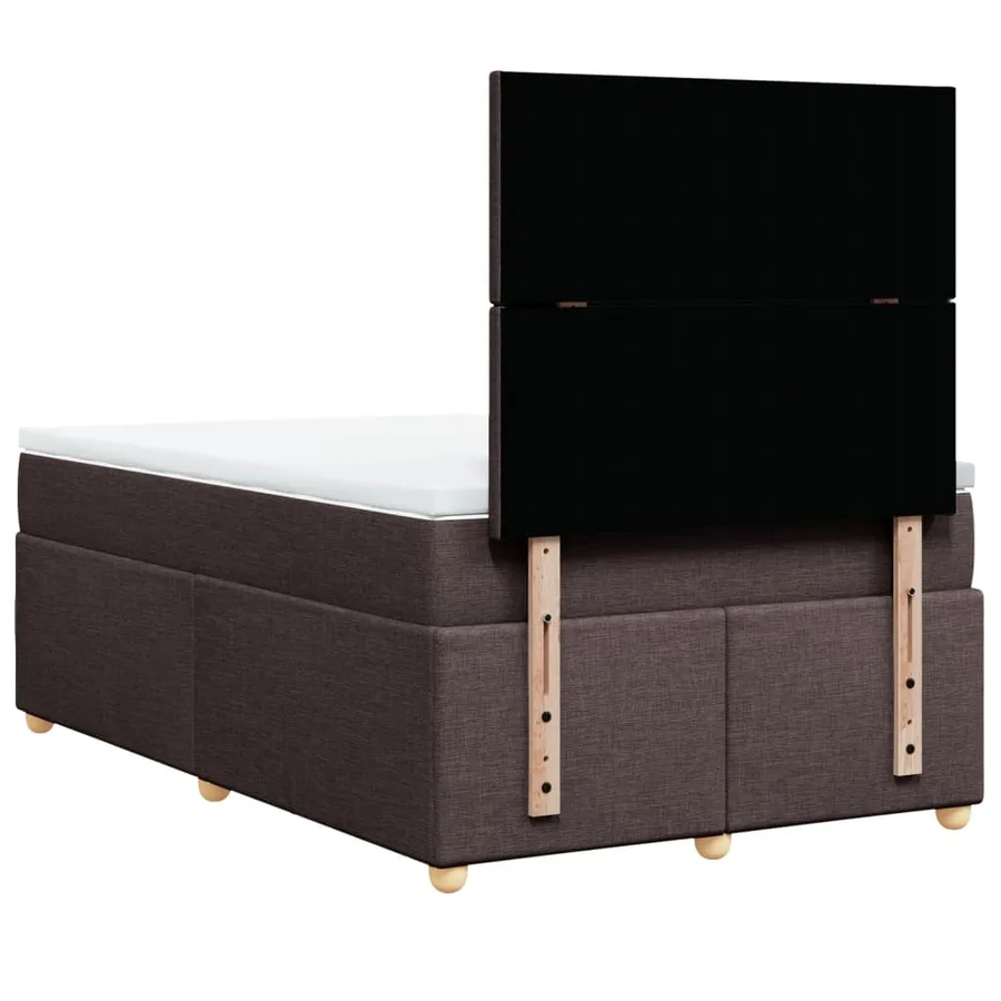 Sommier à lattes de lit et matelas marron foncé 120x190cm tissu - 8