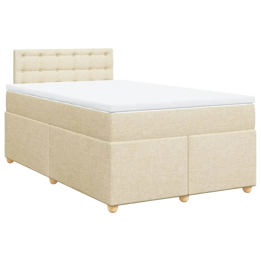 Sommier à lattes de lit avec matelas Crème 120x200 cm Tissu - 3