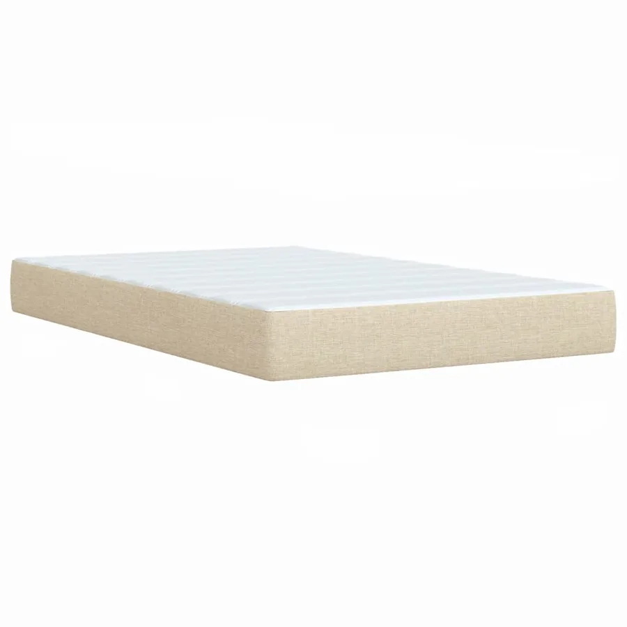 Sommier à lattes de lit avec matelas Crème 120x200 cm Tissu - 10