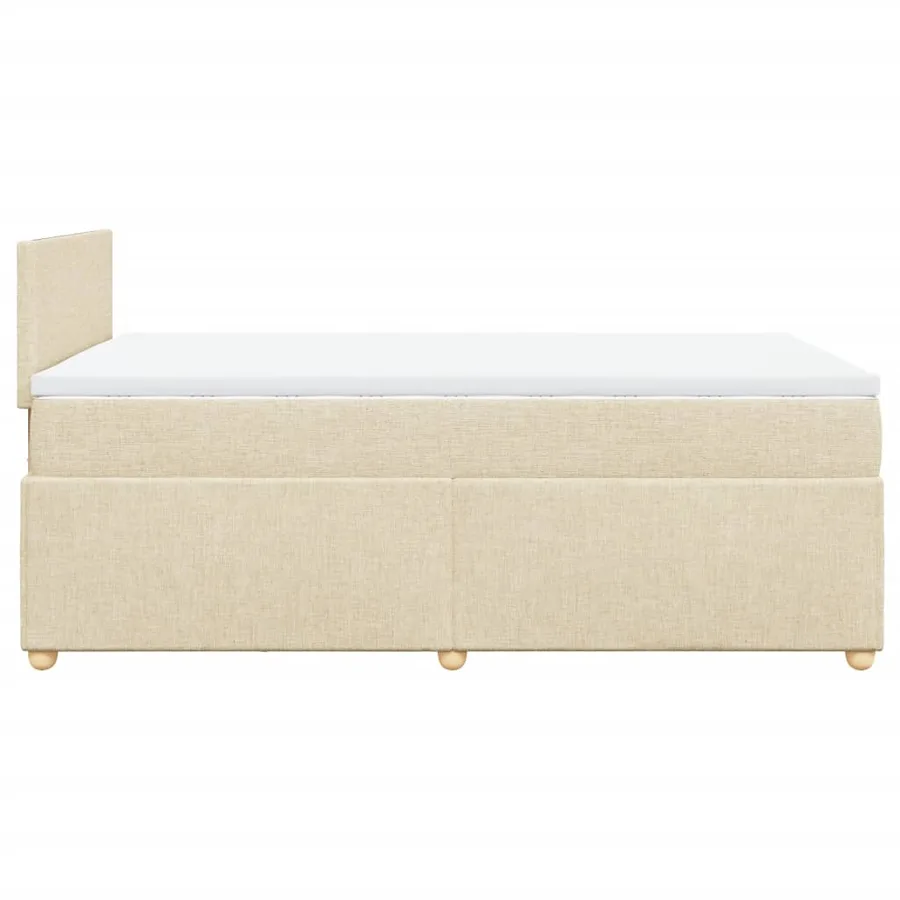 Sommier à lattes de lit avec matelas Crème 120x200 cm Tissu - 7