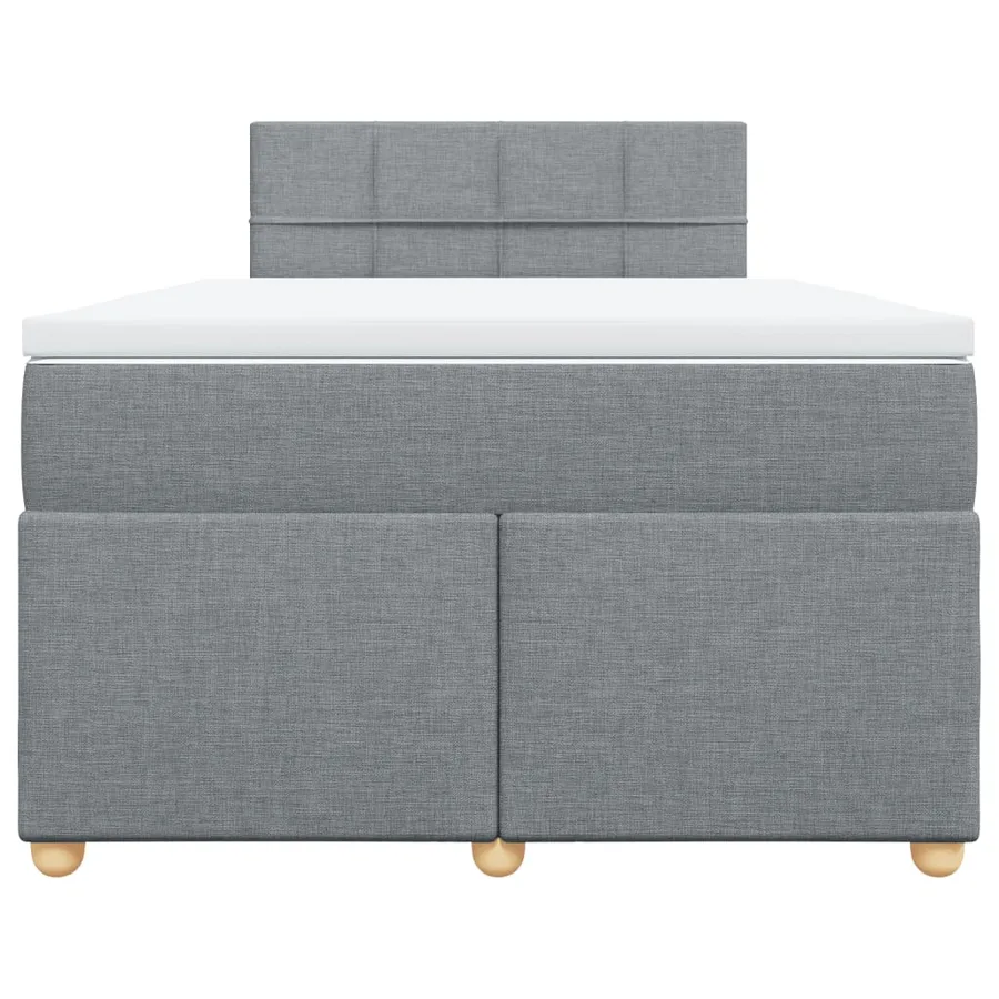 Sommier à lattes de lit avec matelas Gris clair 120x200cm Tissu - 6