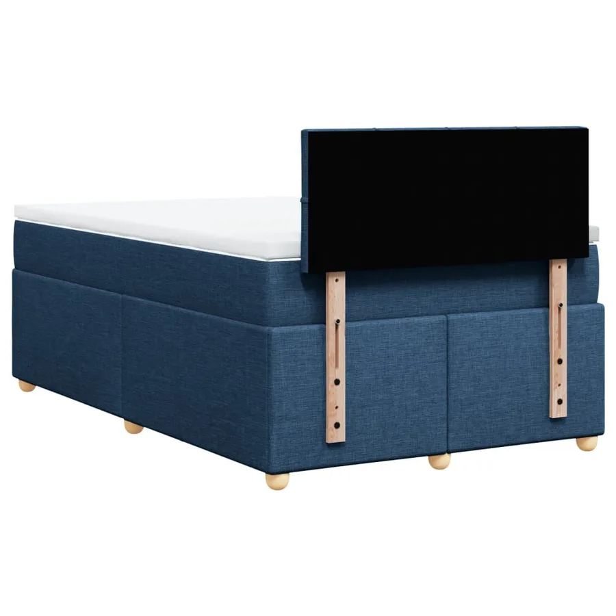 Sommier à lattes de lit avec matelas Bleu 120x200 cm Tissu - 8