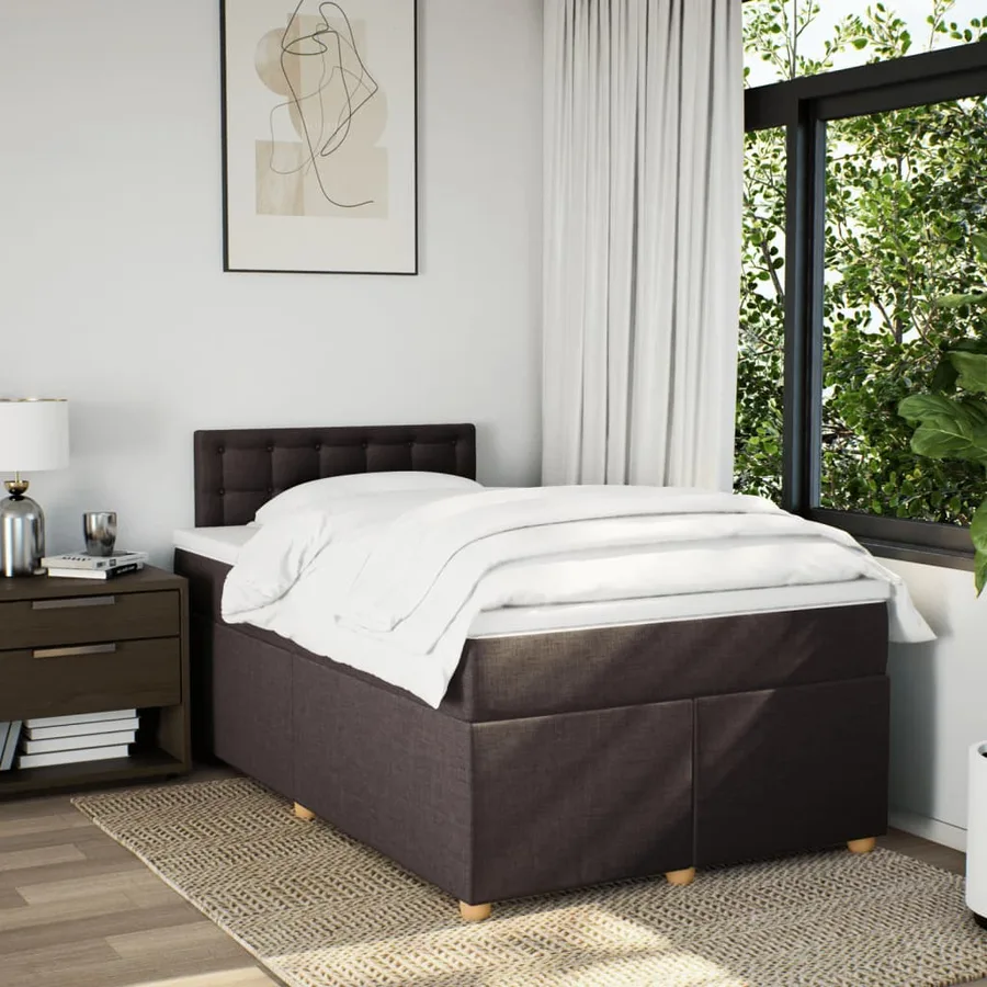 Sommier à lattes de lit avec matelas Marron foncé 120x200 cm - 4