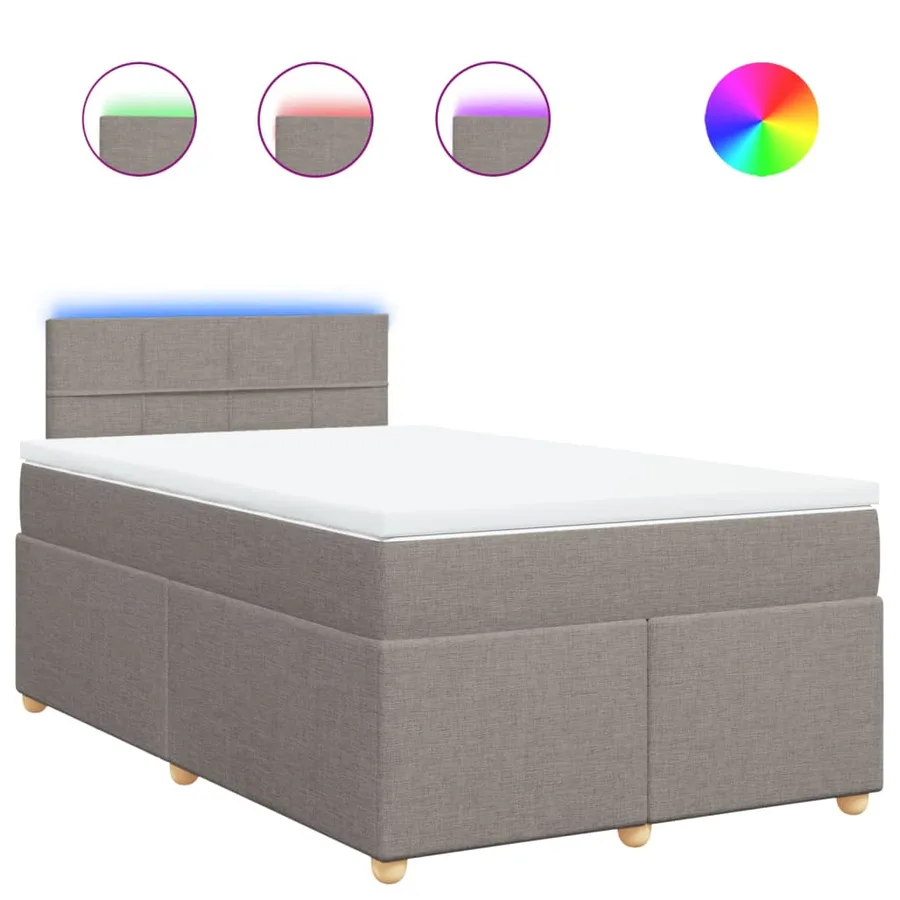 Sommier à lattes de lit avec matelas Taupe 120x200 cm Tissu - 2