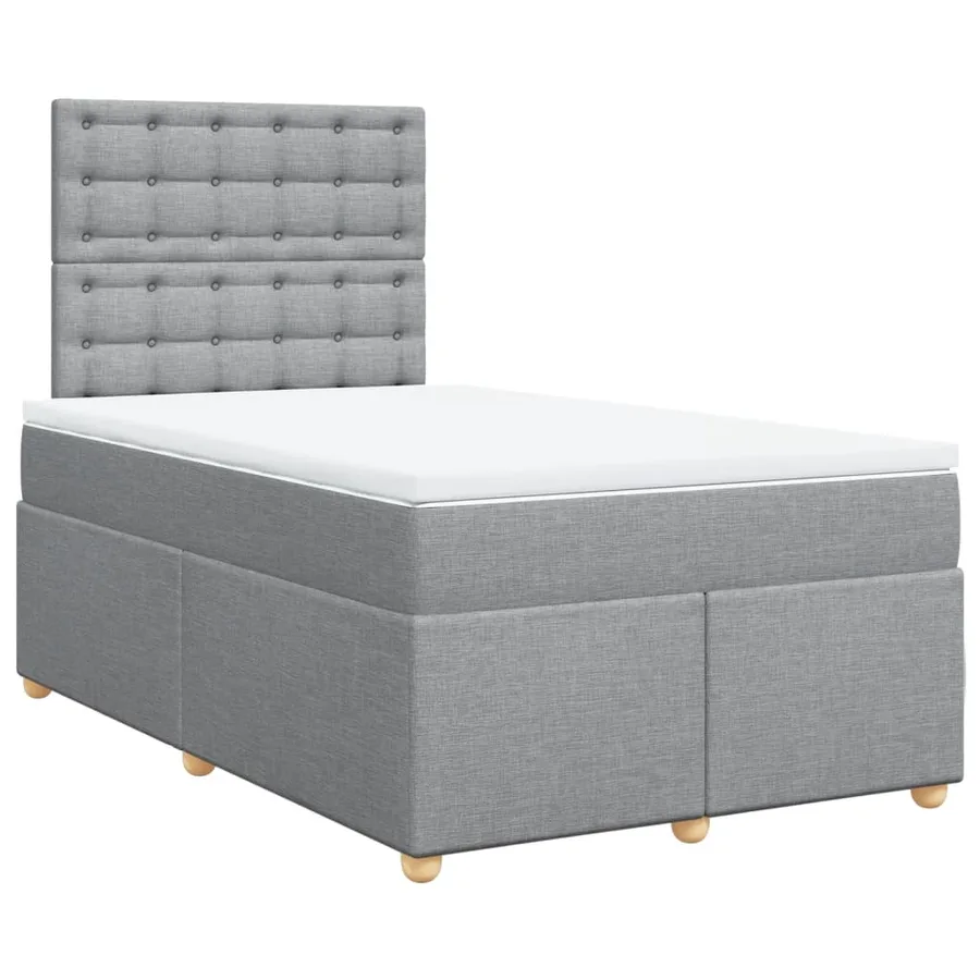 Sommier à lattes de lit avec matelas Gris clair 120x200cm Tissu - 2