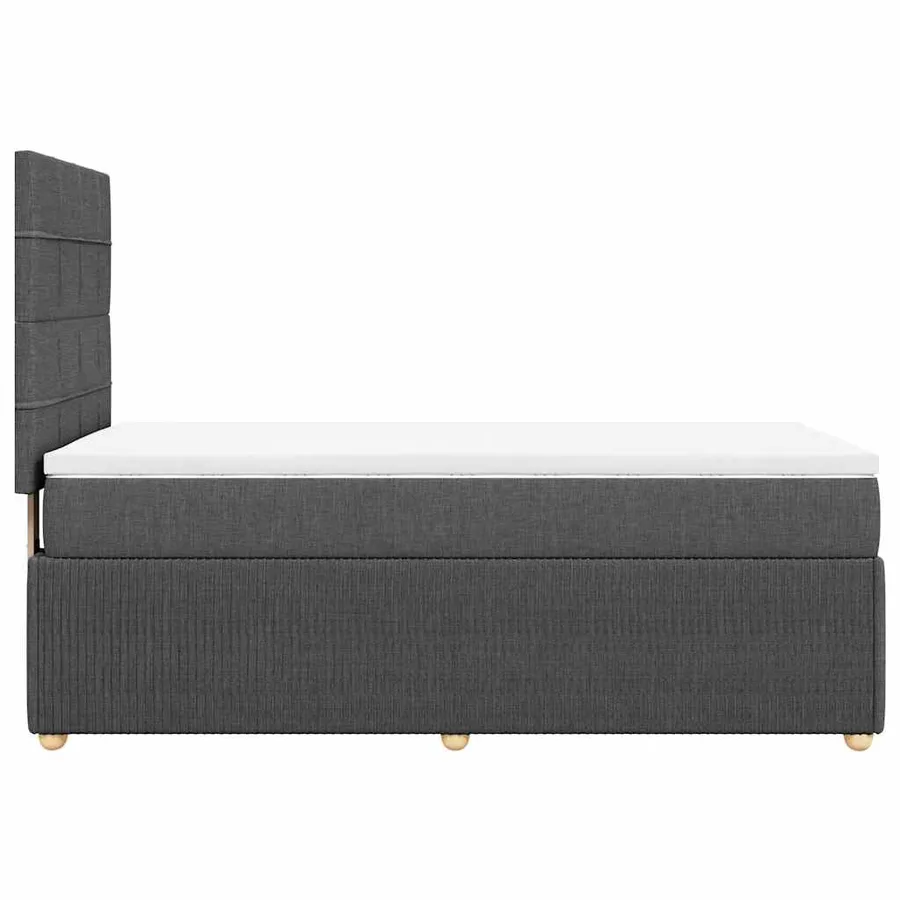 Sommier à lattes de lit et matelas Gris foncé 90x190 cm Tissu - 5