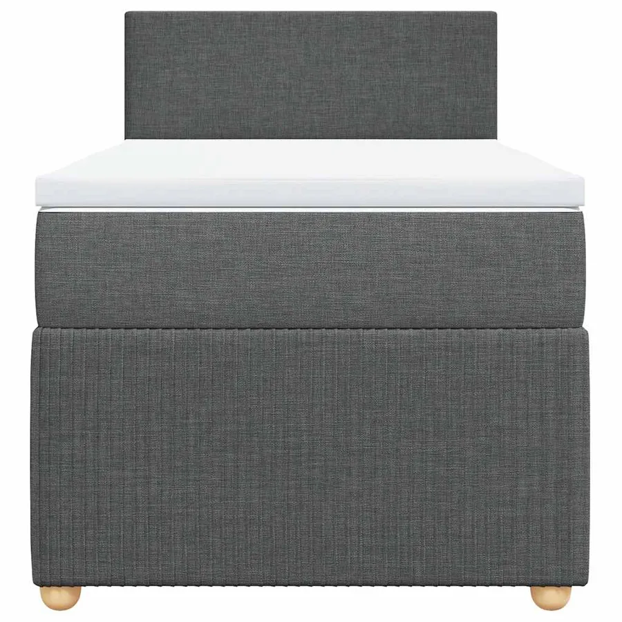Sommier à lattes de lit et matelas Gris foncé 90x190 cm Tissu - 4