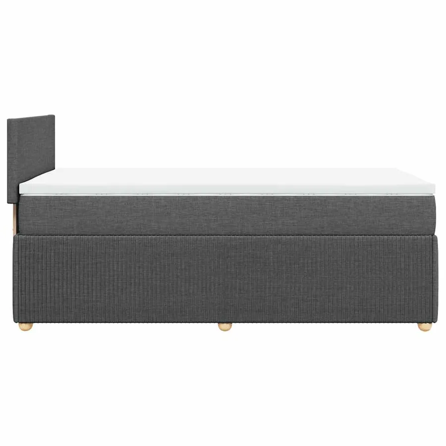 Sommier à lattes de lit et matelas Gris foncé 90x190 cm Tissu - 5