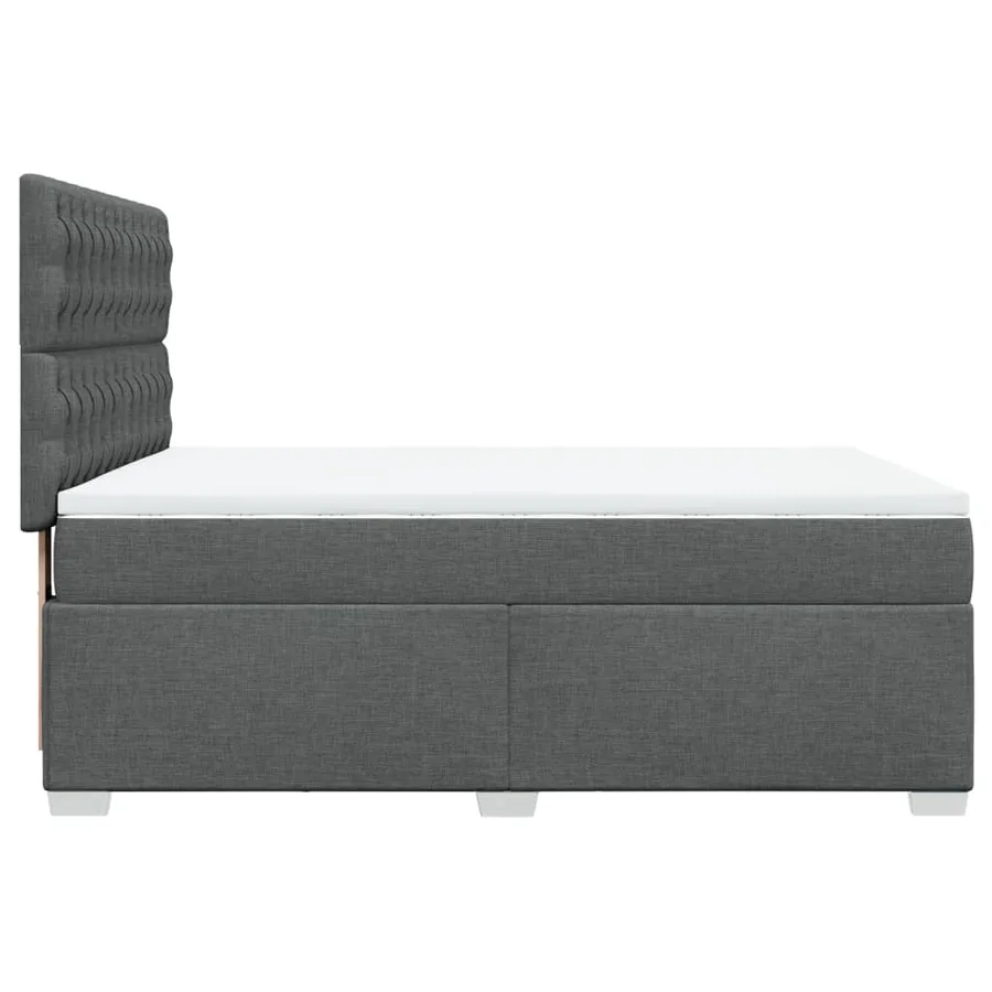 Sommier à lattes de lit avec matelas Gris foncé 140x190cm Tissu - 9