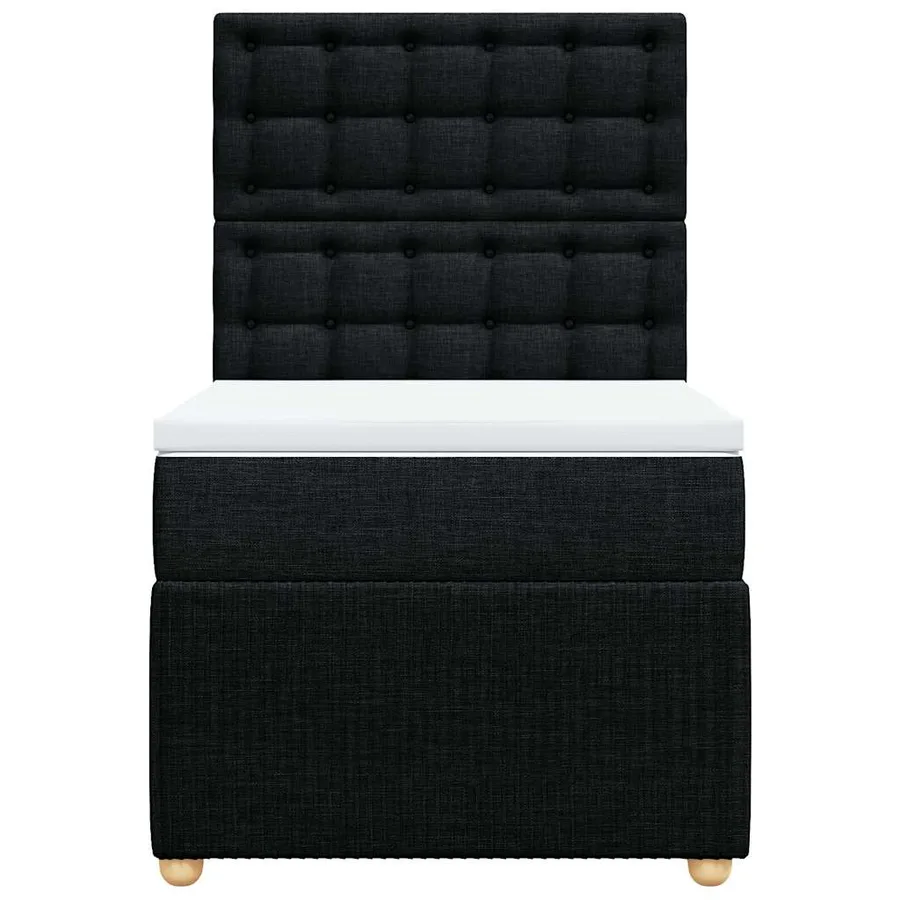 Sommier à lattes de lit avec matelas Noir 90x190 cm Tissu - 4