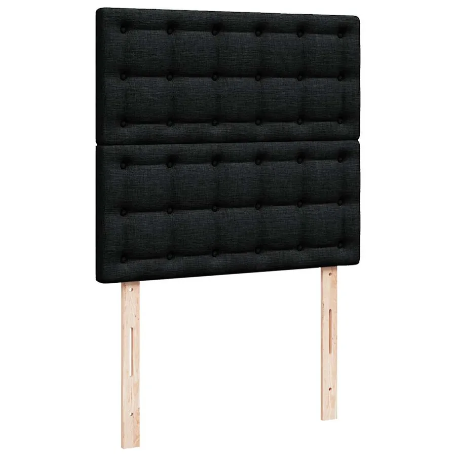 Sommier à lattes de lit avec matelas Noir 90x190 cm Tissu - 7