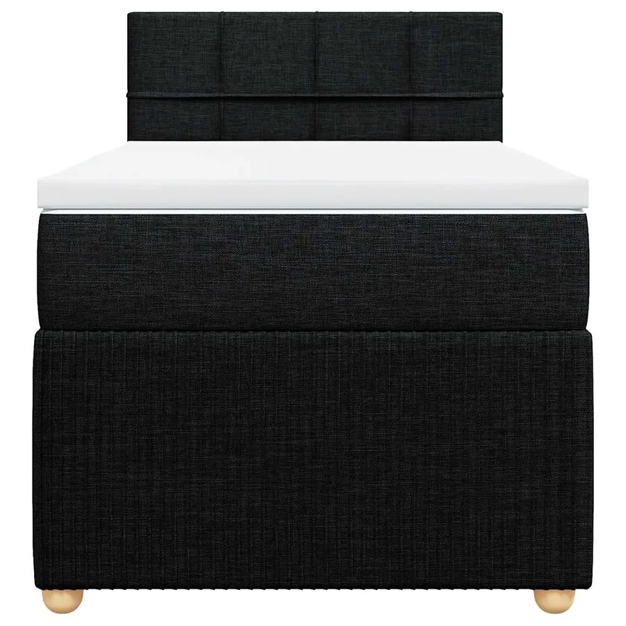 Sommier à lattes de lit avec matelas Noir 90x190 cm Tissu - 4