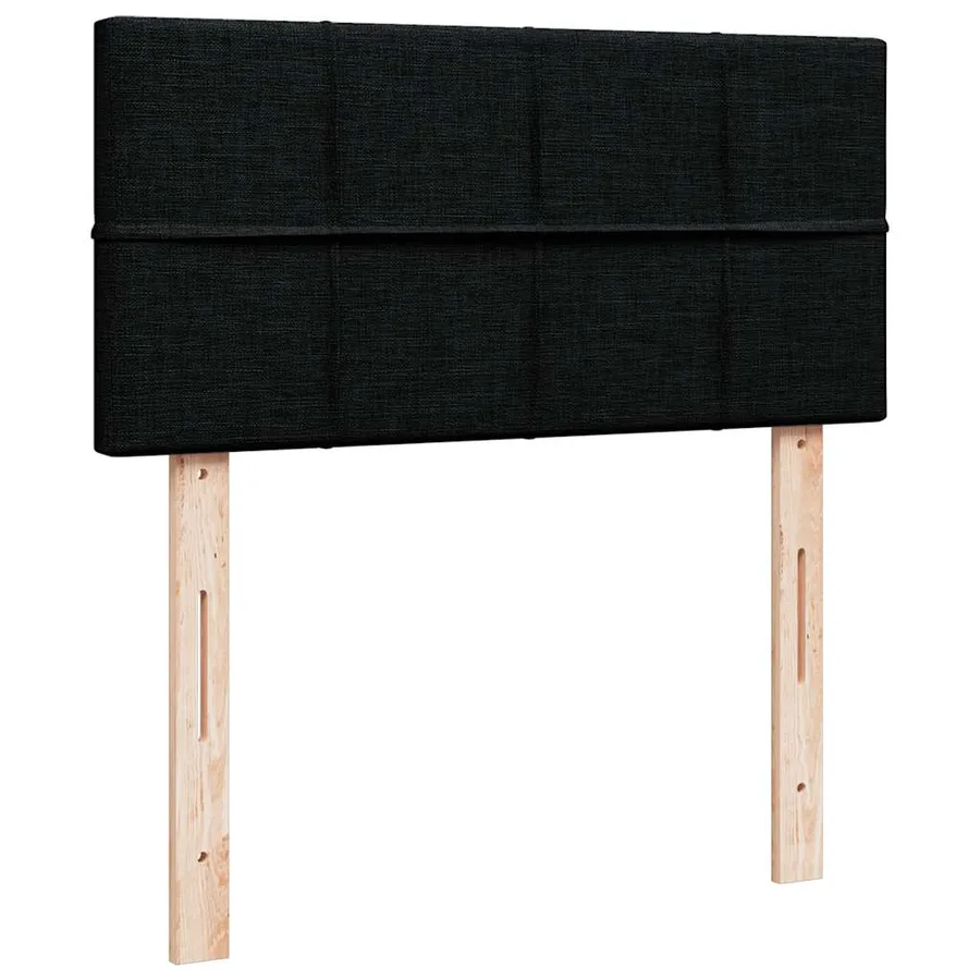 Sommier à lattes de lit avec matelas Noir 90x190 cm Tissu - 7