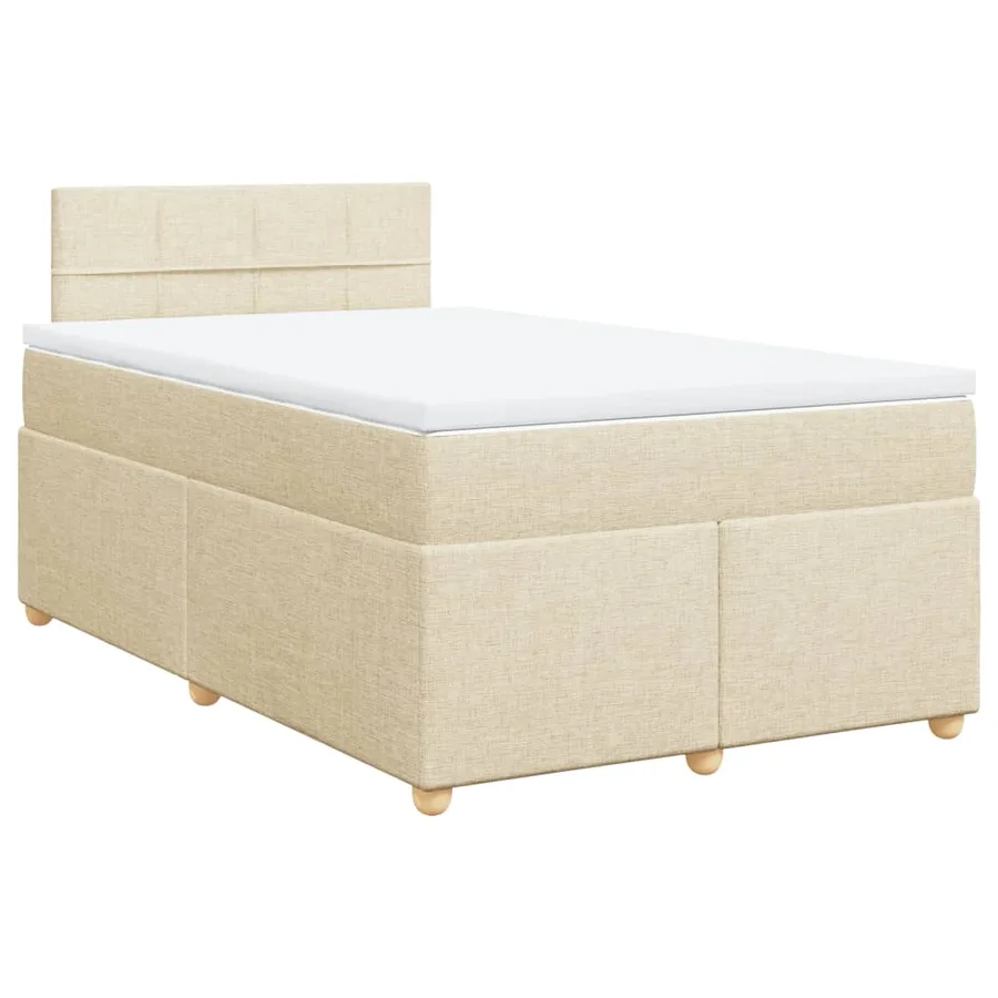 Sommier à lattes de lit avec matelas Crème 120x200 cm Tissu - 2