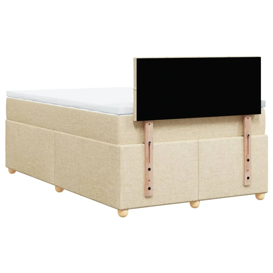 Sommier à lattes de lit avec matelas Crème 120x200 cm Tissu - 6