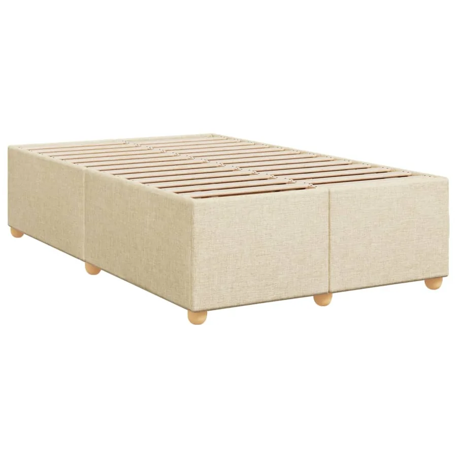 Sommier à lattes de lit avec matelas Crème 120x200 cm Tissu - 7