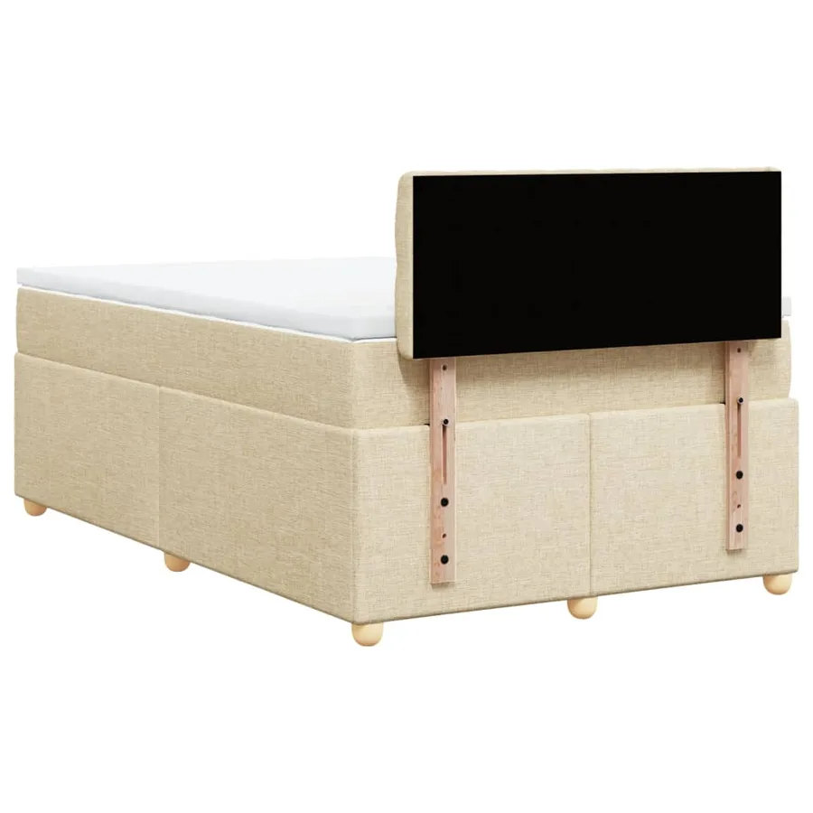 Sommier à lattes de lit avec matelas Crème 120x200 cm Tissu - 6