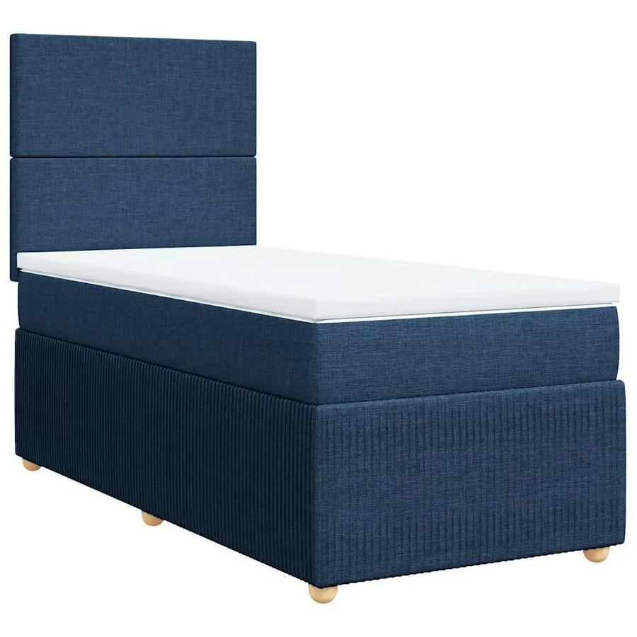 Sommier à lattes de lit avec matelas Bleu 90x190 cm Tissu - 2