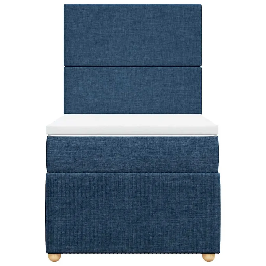 Sommier à lattes de lit avec matelas Bleu 90x190 cm Tissu - 4