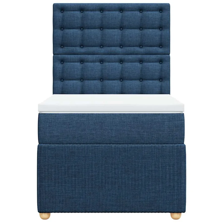 Sommier à lattes de lit avec matelas Bleu 90x190 cm Tissu - 4